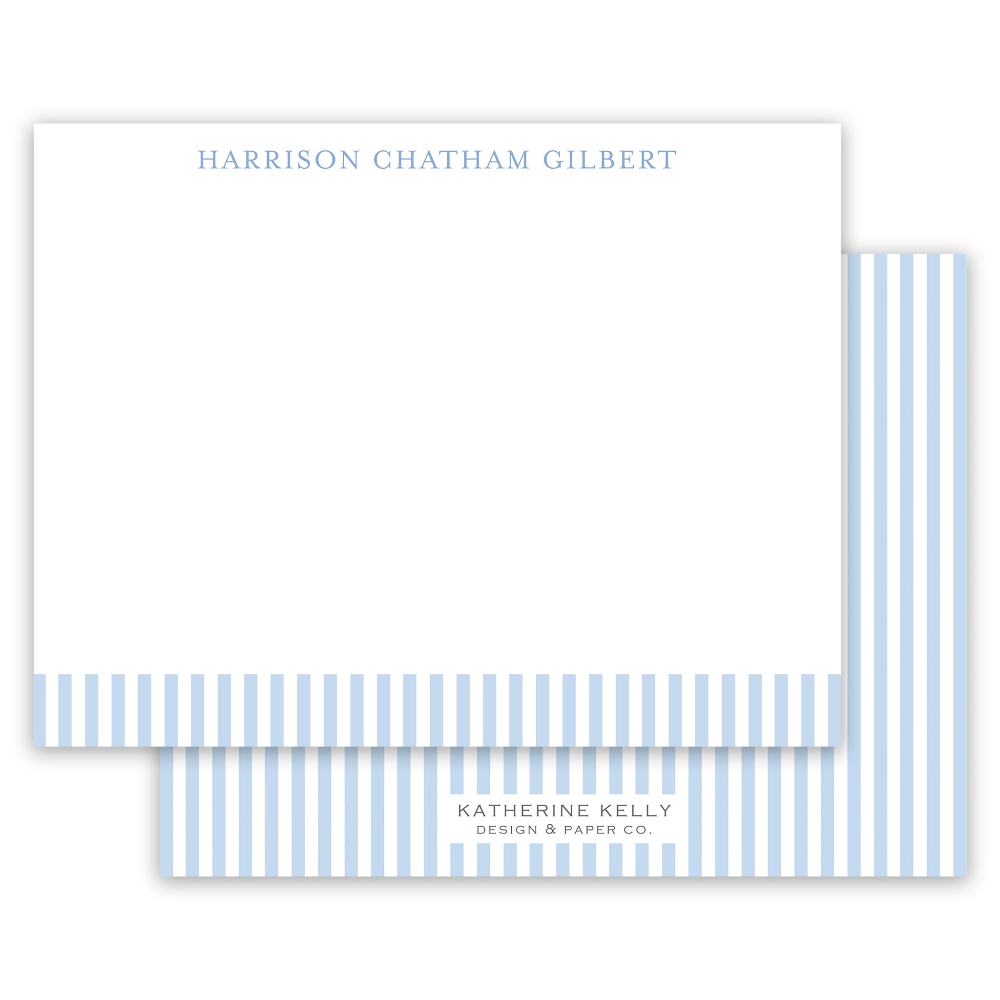 Blue Classic Stripe Notecard