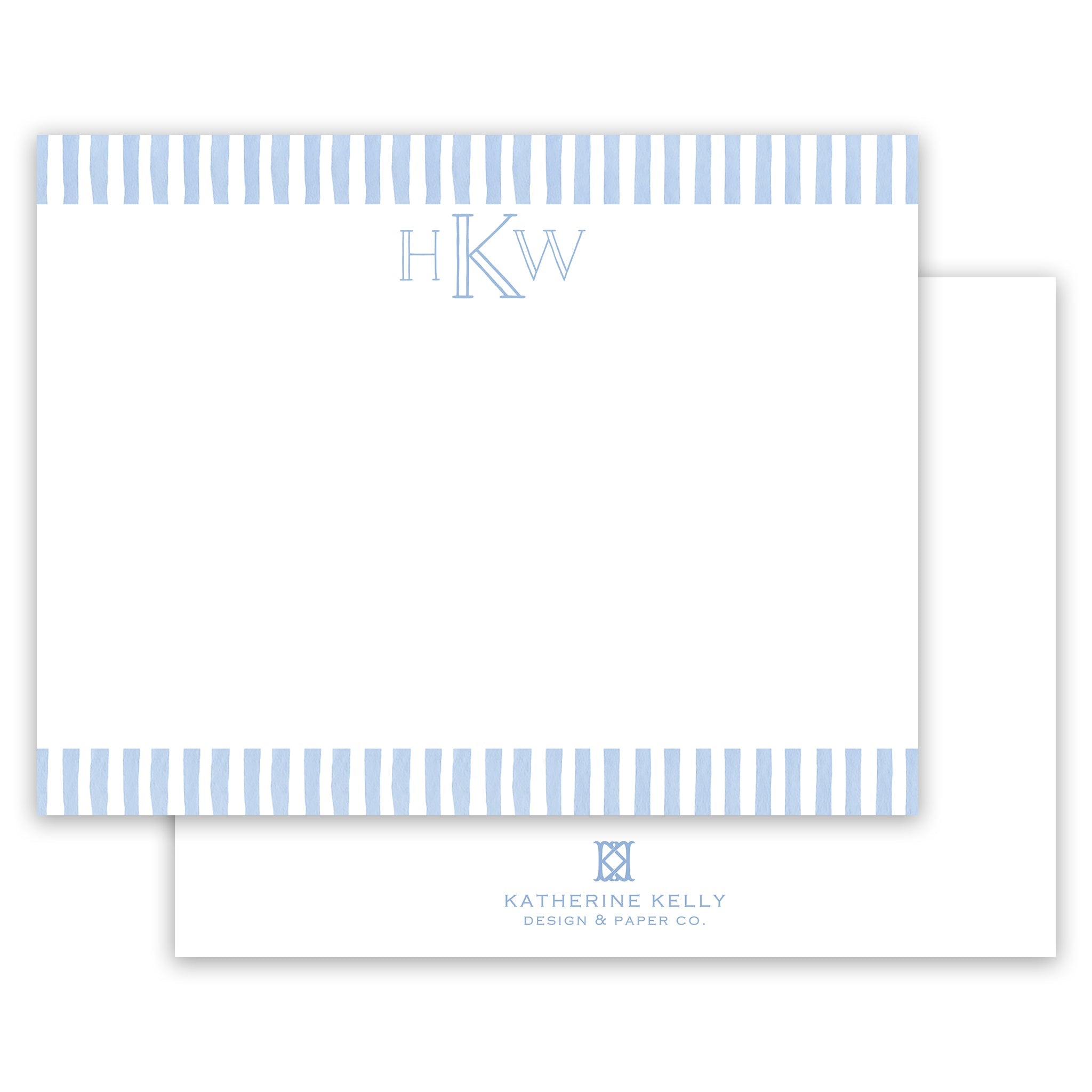 Classic Watercolor Monogram Notecard