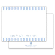 Classic Watercolor Stripes Name Notecard