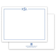 Classic Navy Monogram Notecard