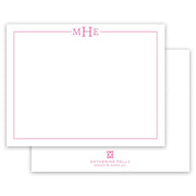 Classic Pink Monogram Notecard