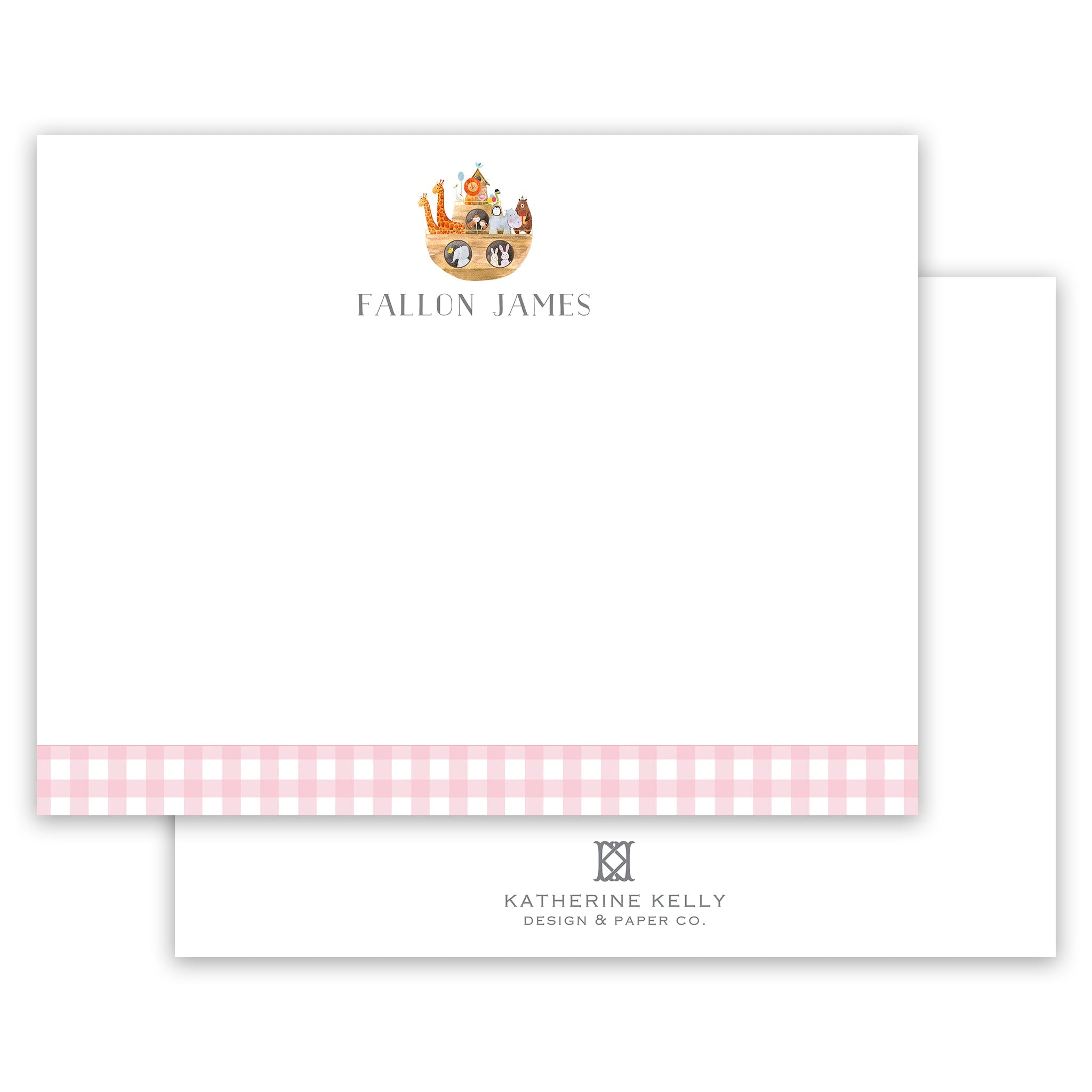 Pink Noah's Ark Notecard