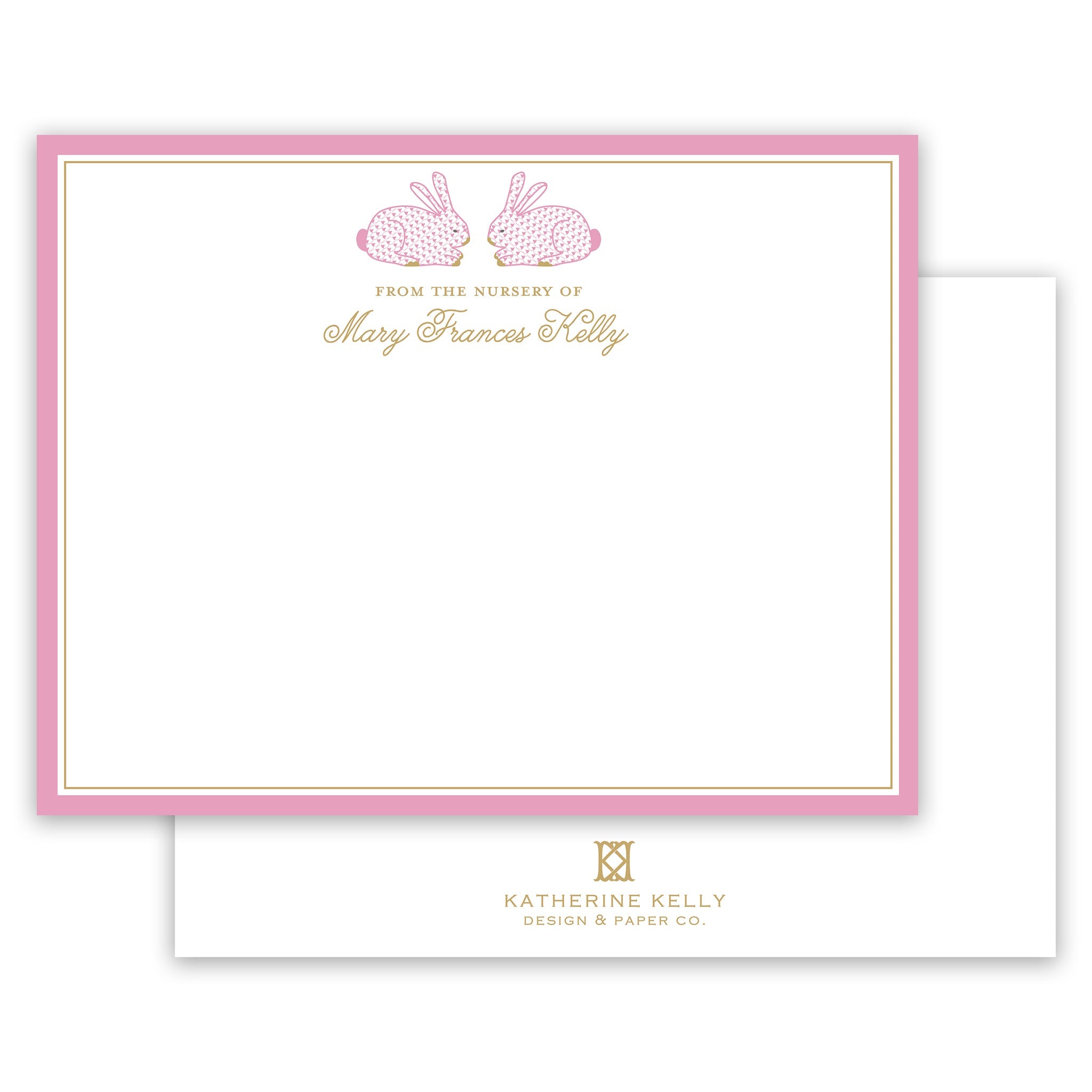 Pink Bunny Notecard