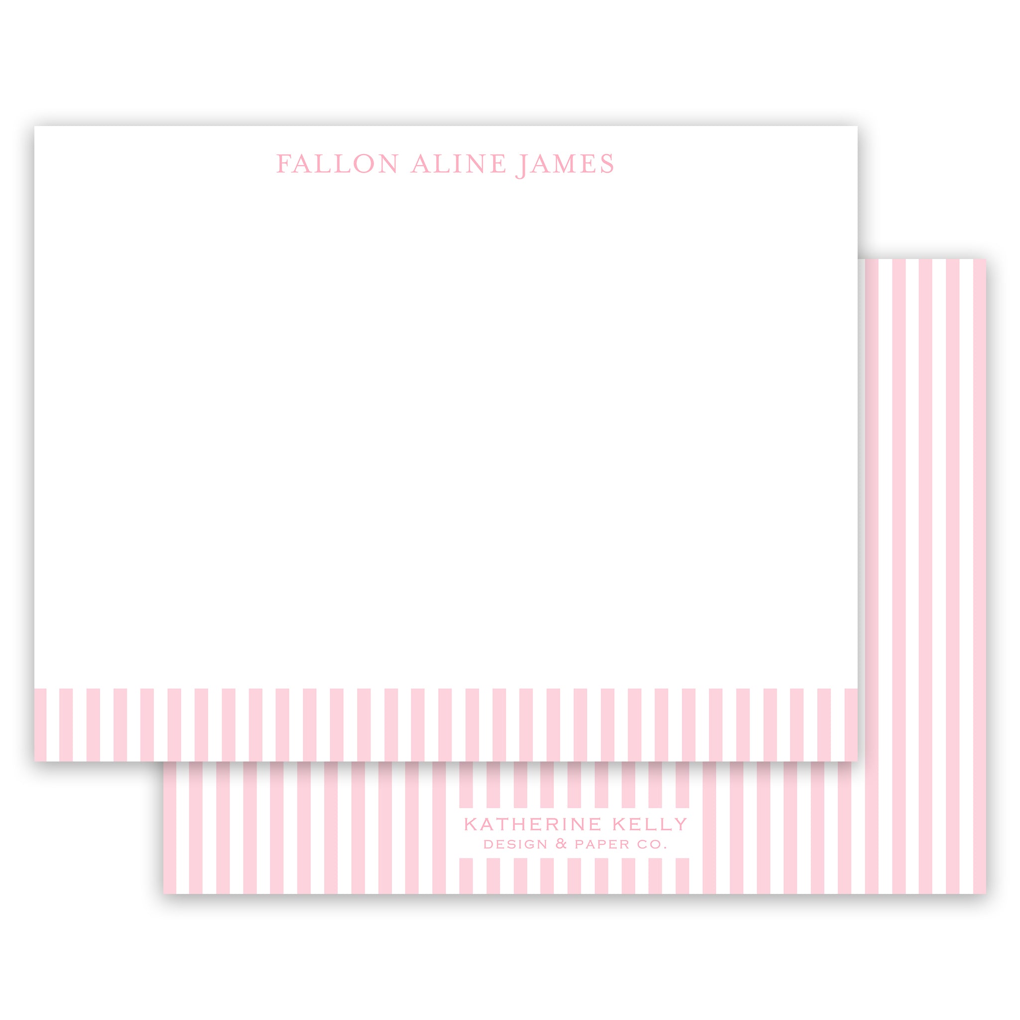 Pink Classic Stripe Notecard