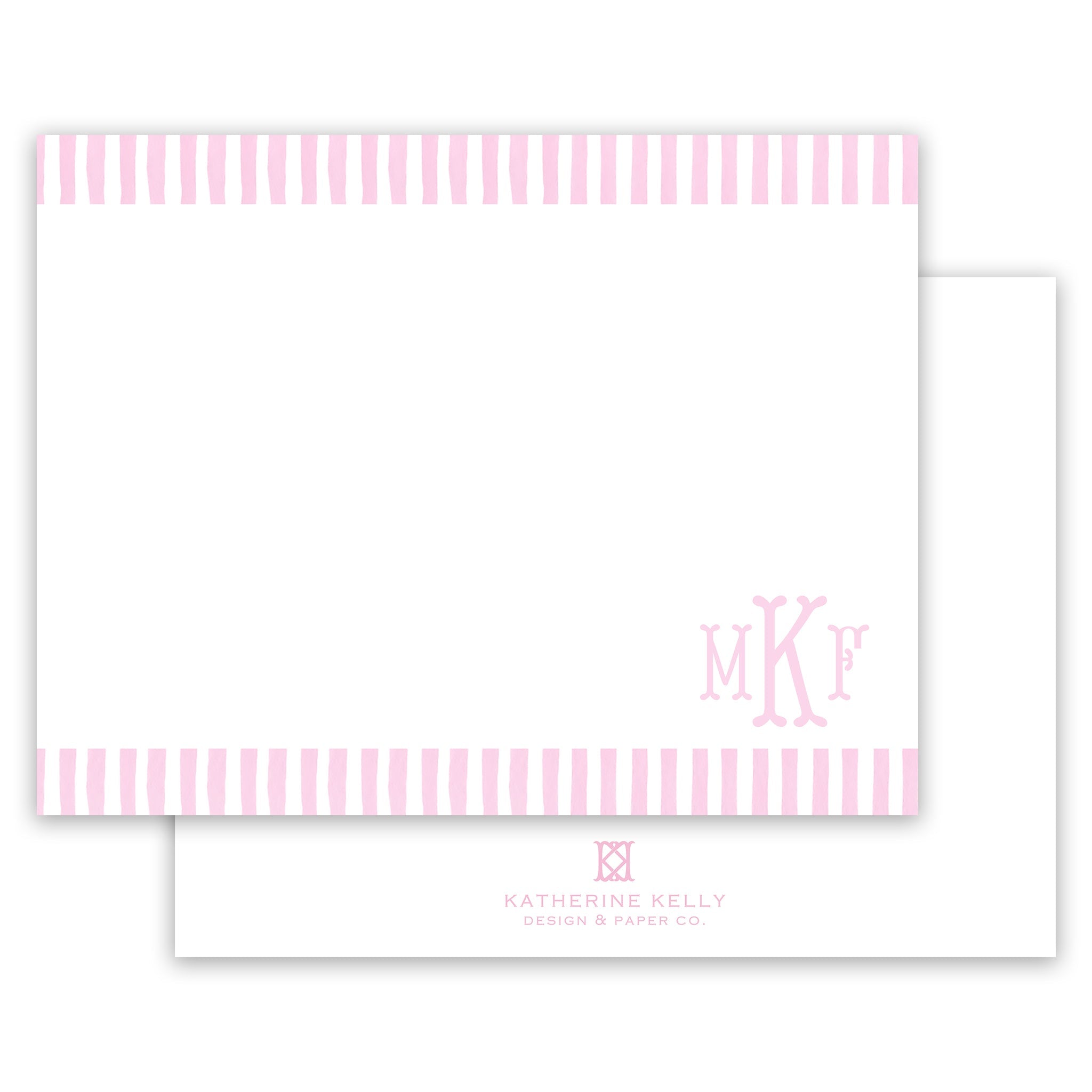 Classic Watercolor Monogram Notecard