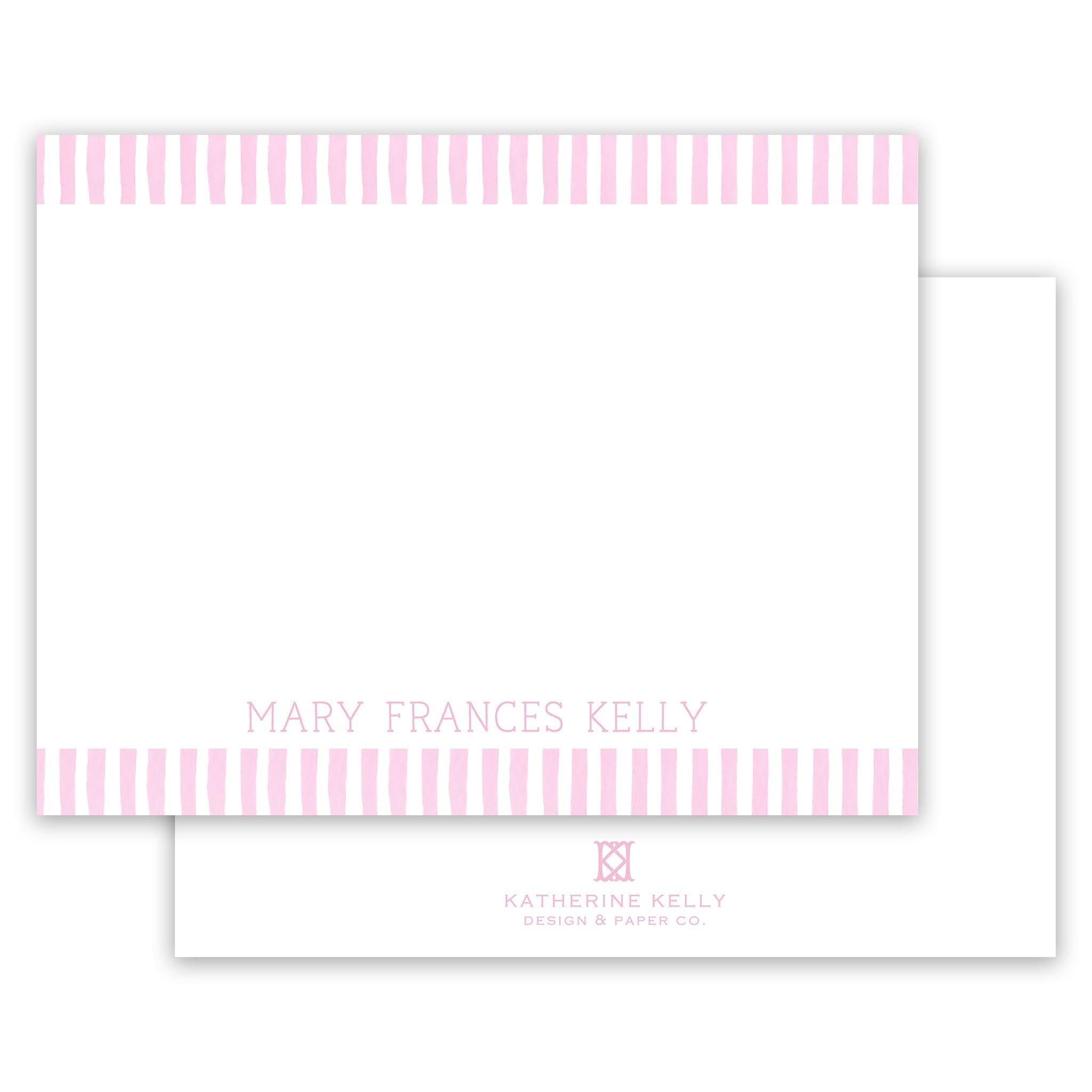Classic Watercolor Name Notecard