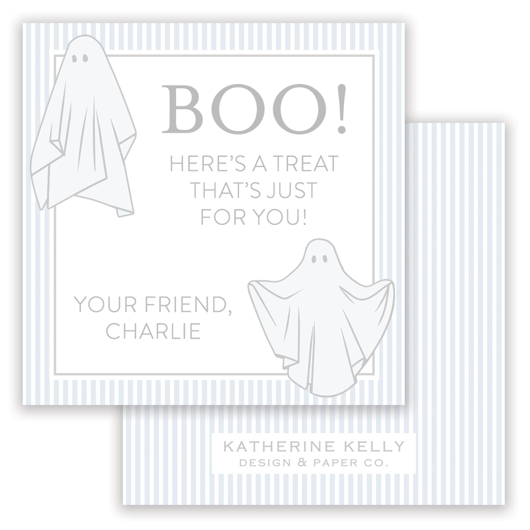 Blue Spooky Ghost Halloween Card