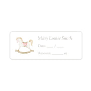 Rocking Horse Pink Breast Milk Bag Labels