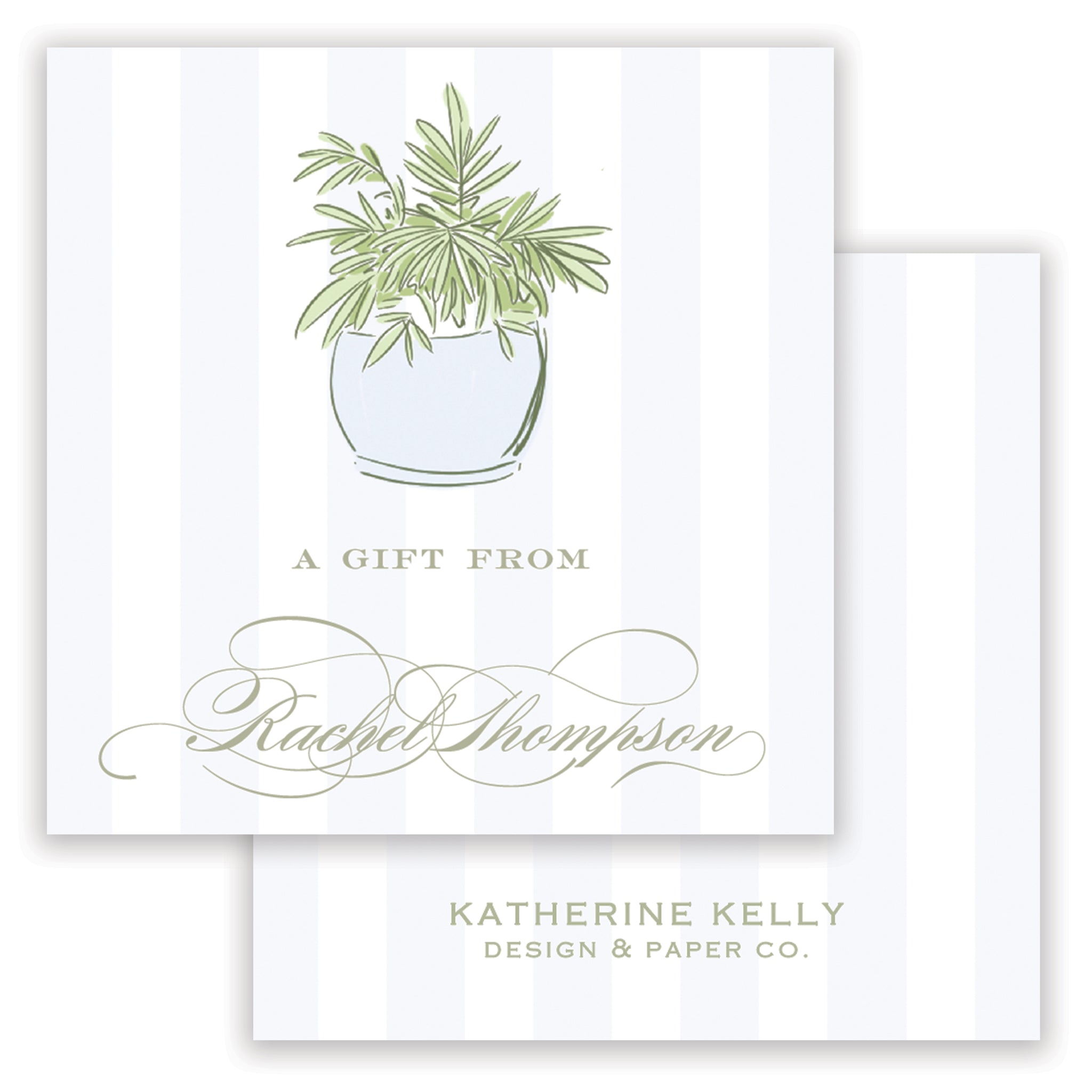 Blue Potted Trellis Enclosure Card