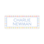 Primary Plaid Vinyl School Labels