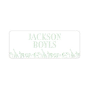 Green Safari Vinyl School Labels