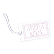 Purple Stripe Laminated Bag Tag
