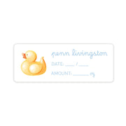 Rubber Ducky Blue Breast Milk Bag Labels