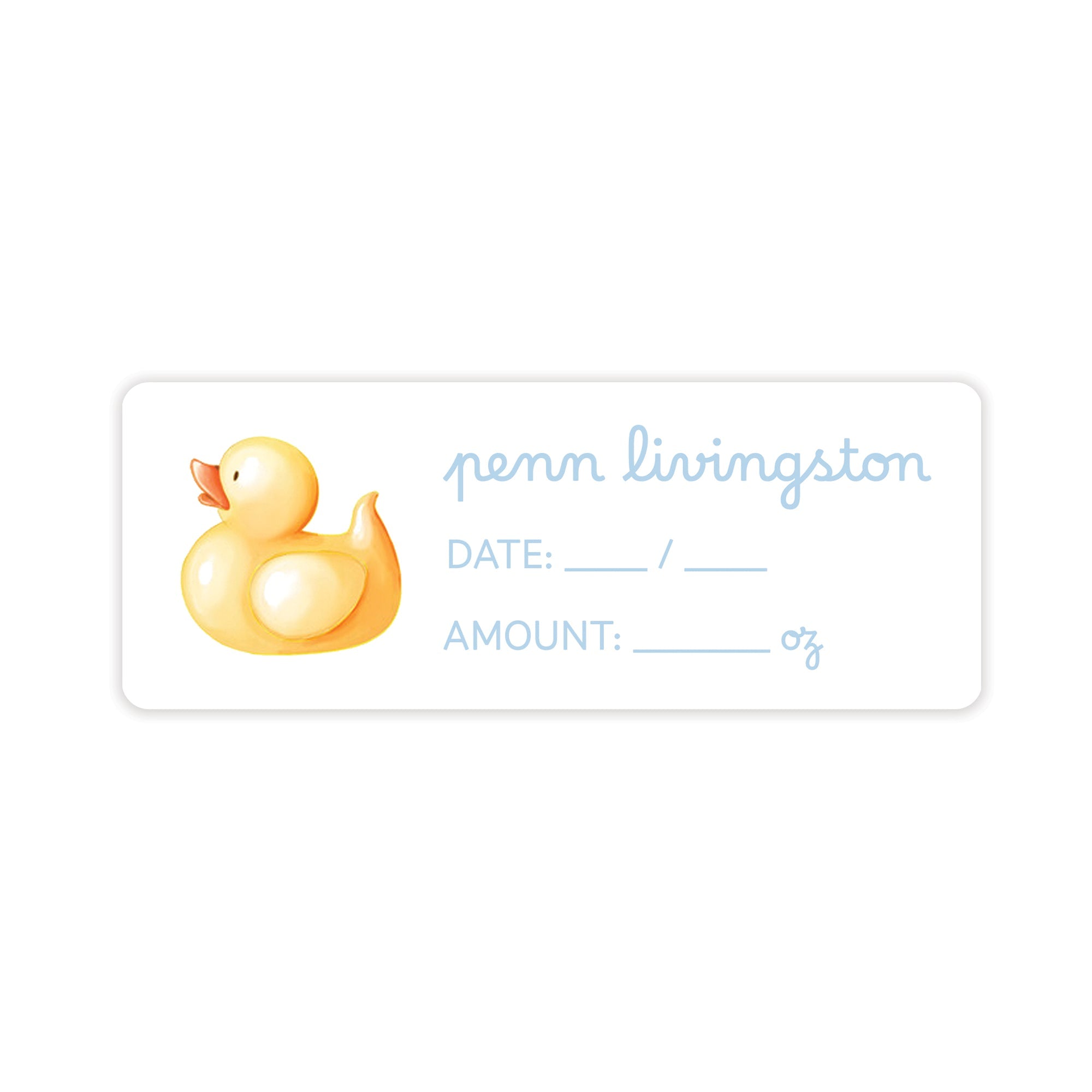 Rubber Ducky Blue Breast Milk Bag Labels
