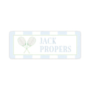Blue Tennis Vinyl School Labels