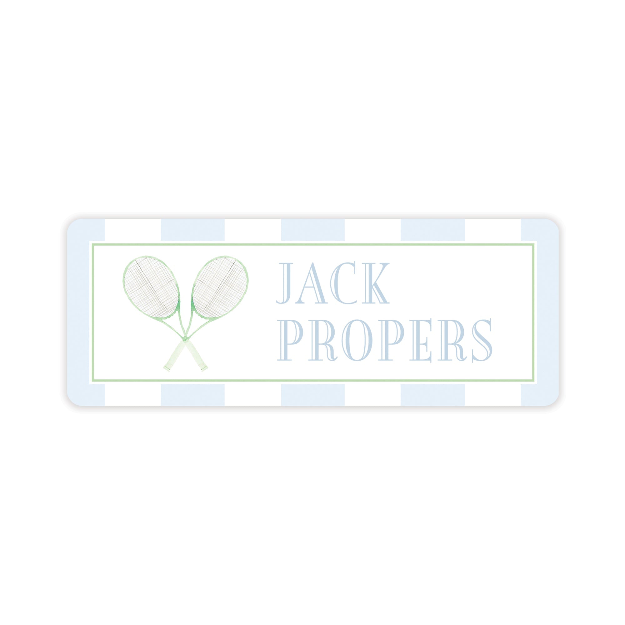 Blue Tennis Vinyl School Labels