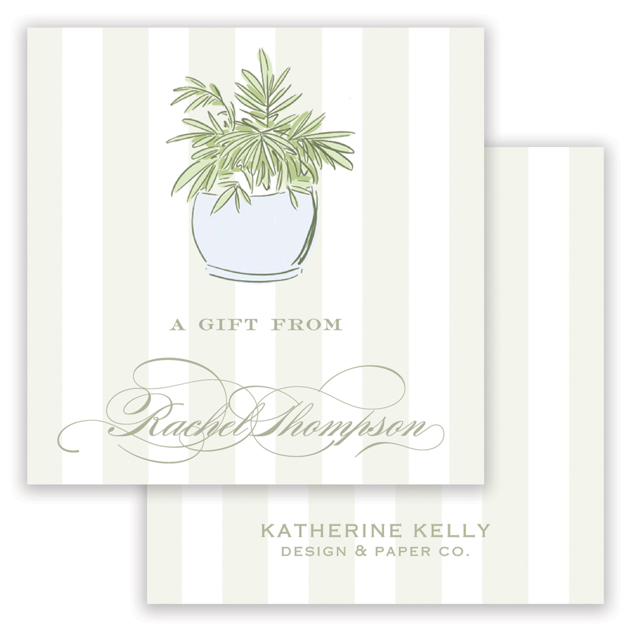 Green Potted Trellis Enclosure Card