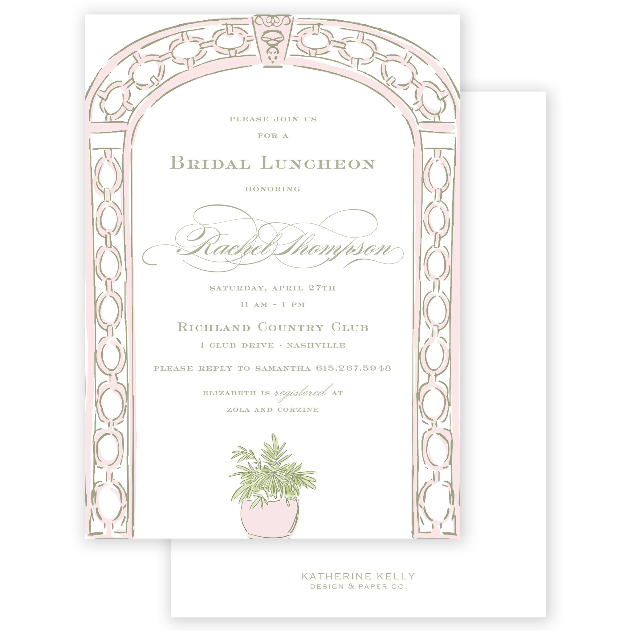 Pink Trellis Party Invitation