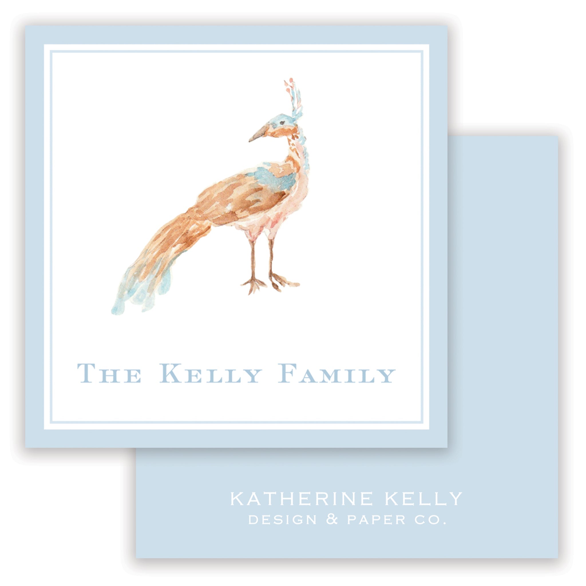 Watercolor Peacock Enclosure Card