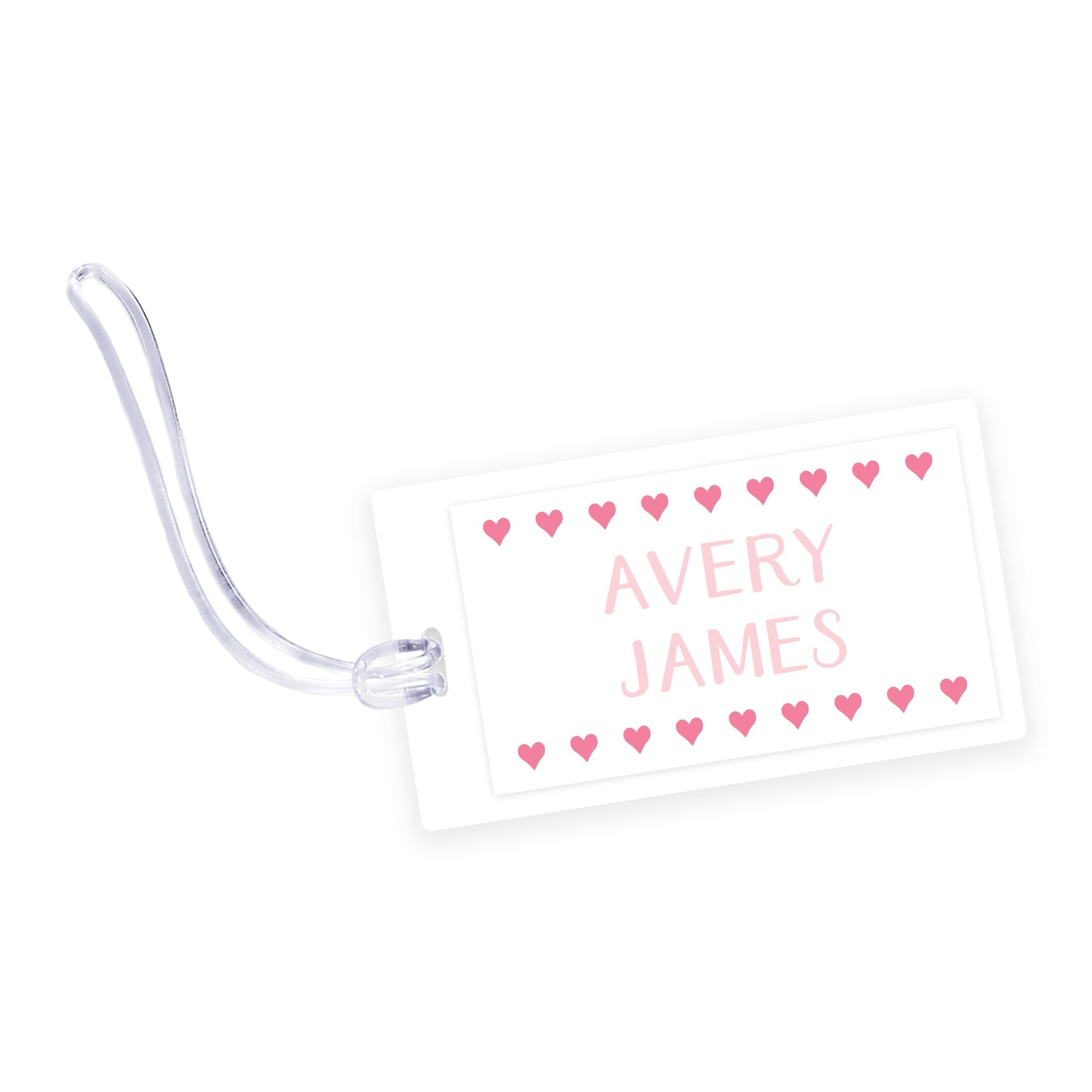 Hearts Laminated Bag Tag