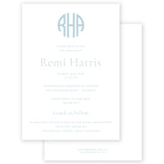Pale Blue Round Monogram Invitation