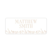 Taupe Safari Back To School Labels