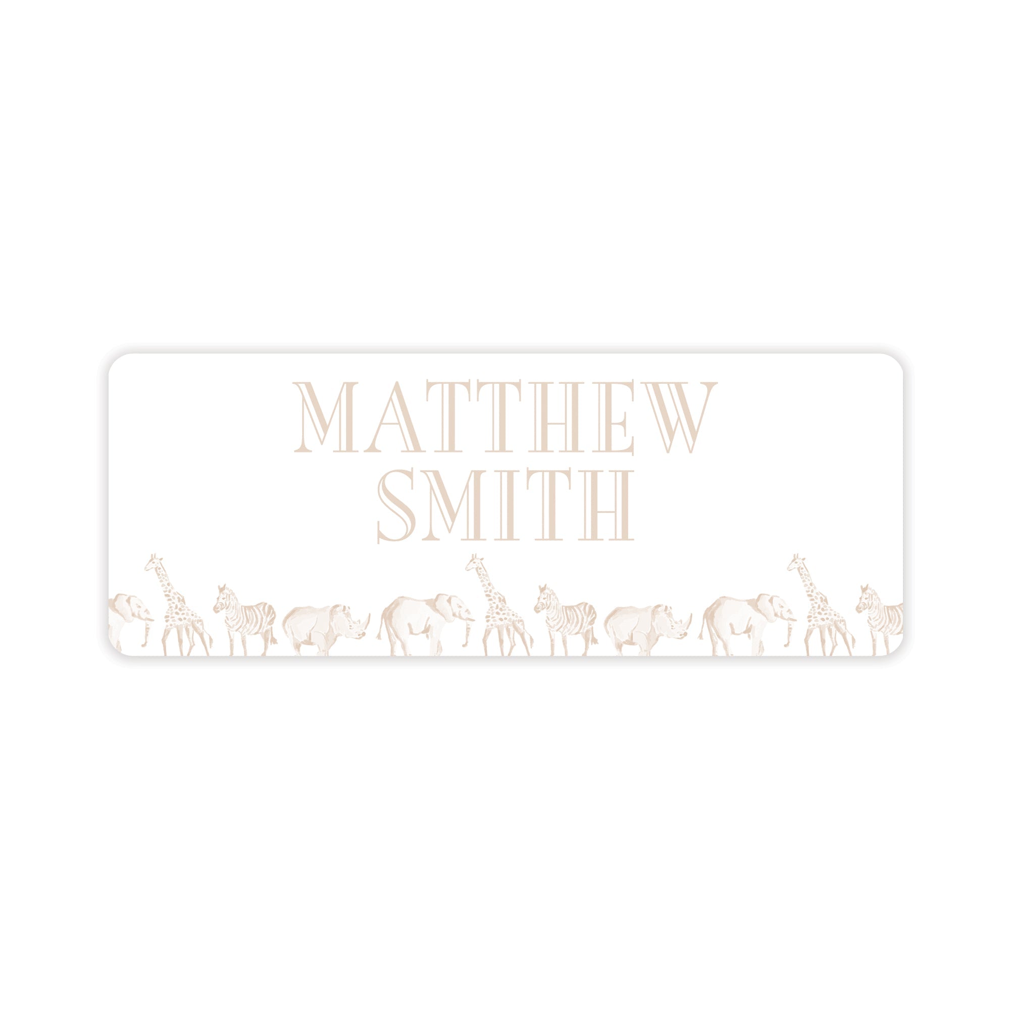 Taupe Safari Back To School Labels