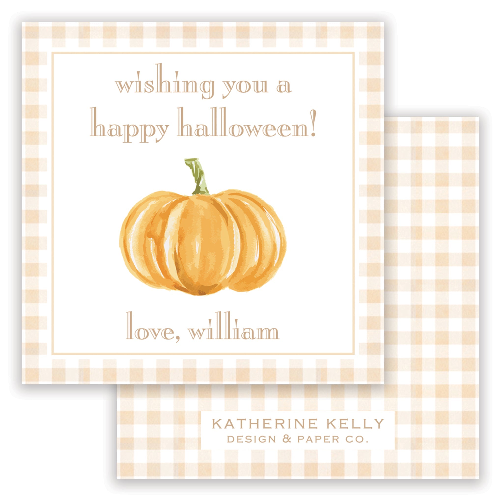 Orange Pumpkin Halloween Card