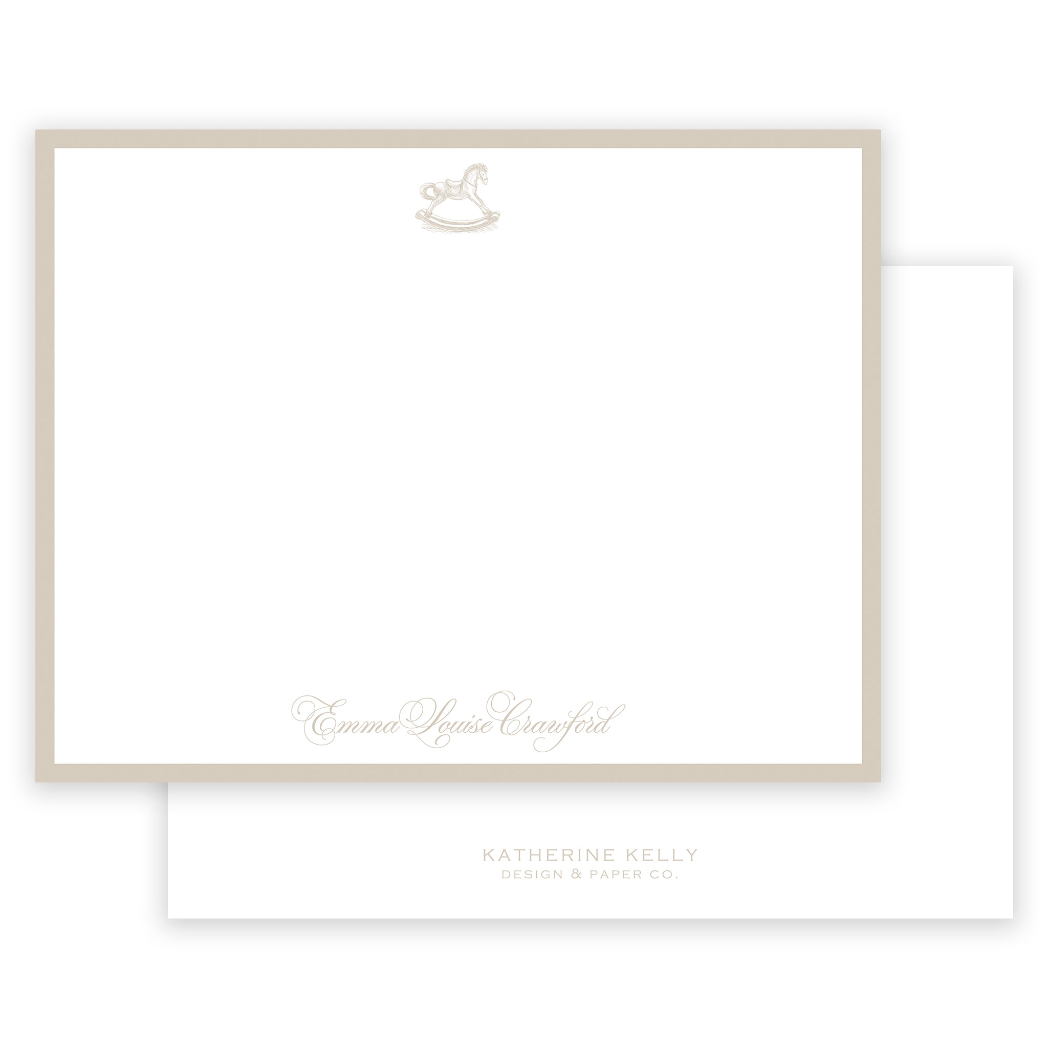Taupe Rocking Horse Notecard