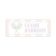 Pink Tennis Vinyl School Labels