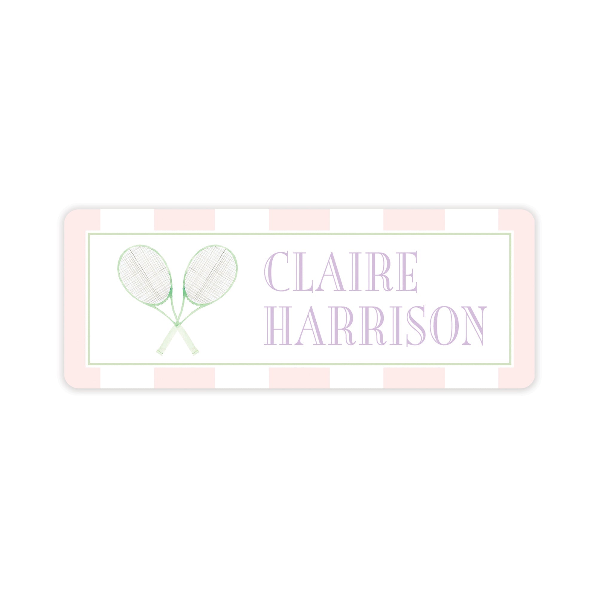 Pink Tennis Vinyl School Labels