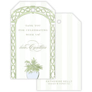 Green Trellis Party Favor Tag