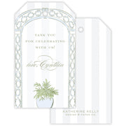 Blue Trellis Party Favor Tag
