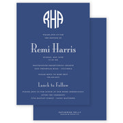 Navy Round Monogram Invitation