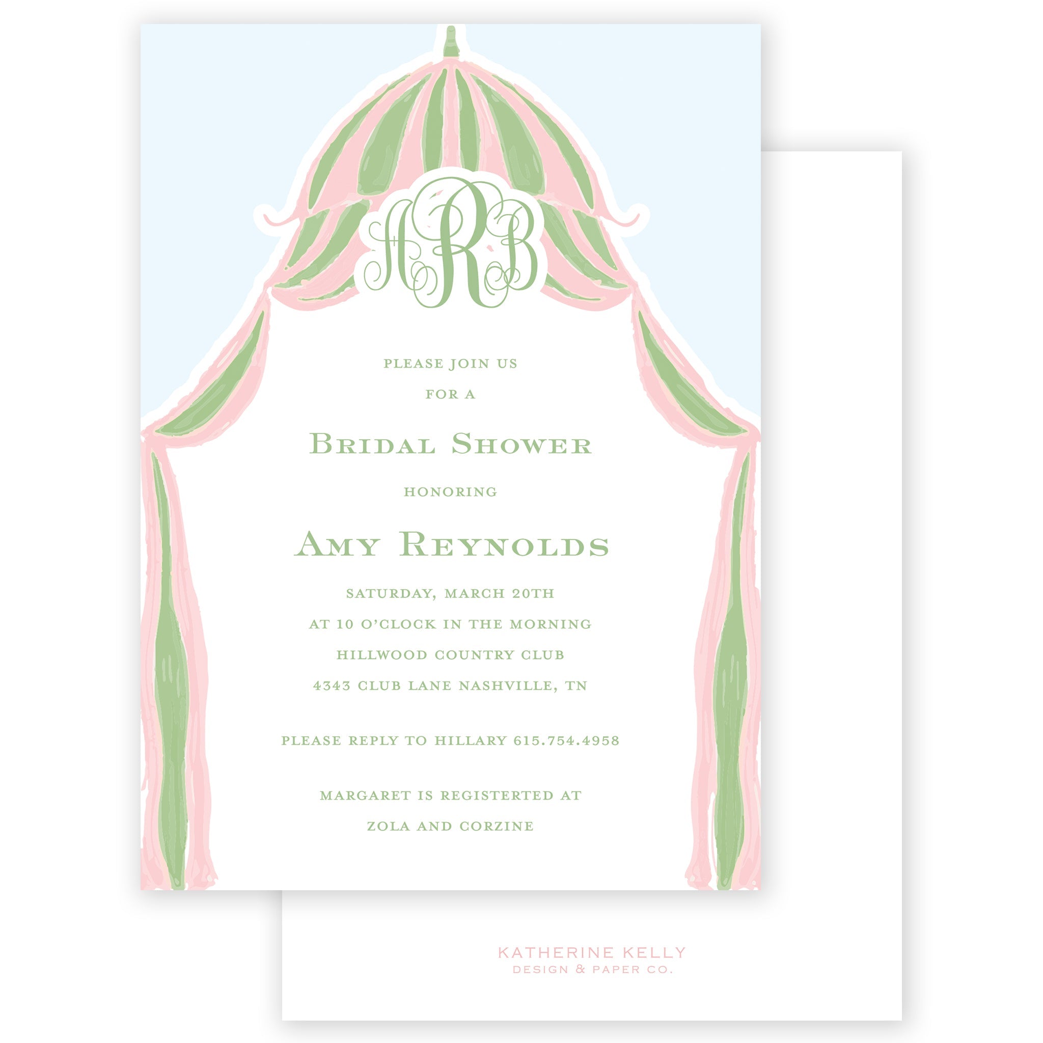 Cabana Monogram Party Invitation