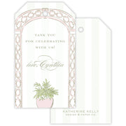 Pink Trellis Party Favor Tag