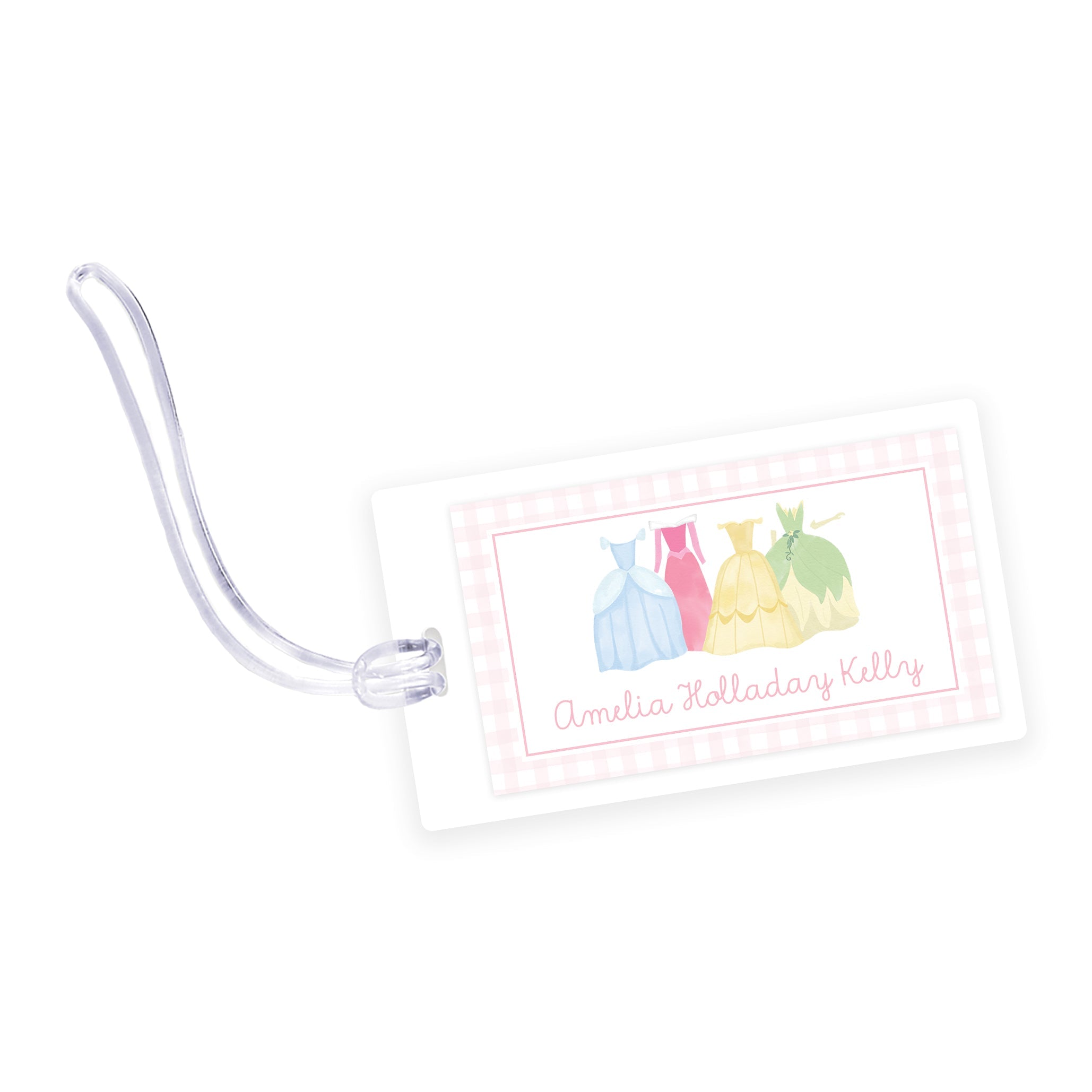Princess Dresses Laminated Bag Tag
