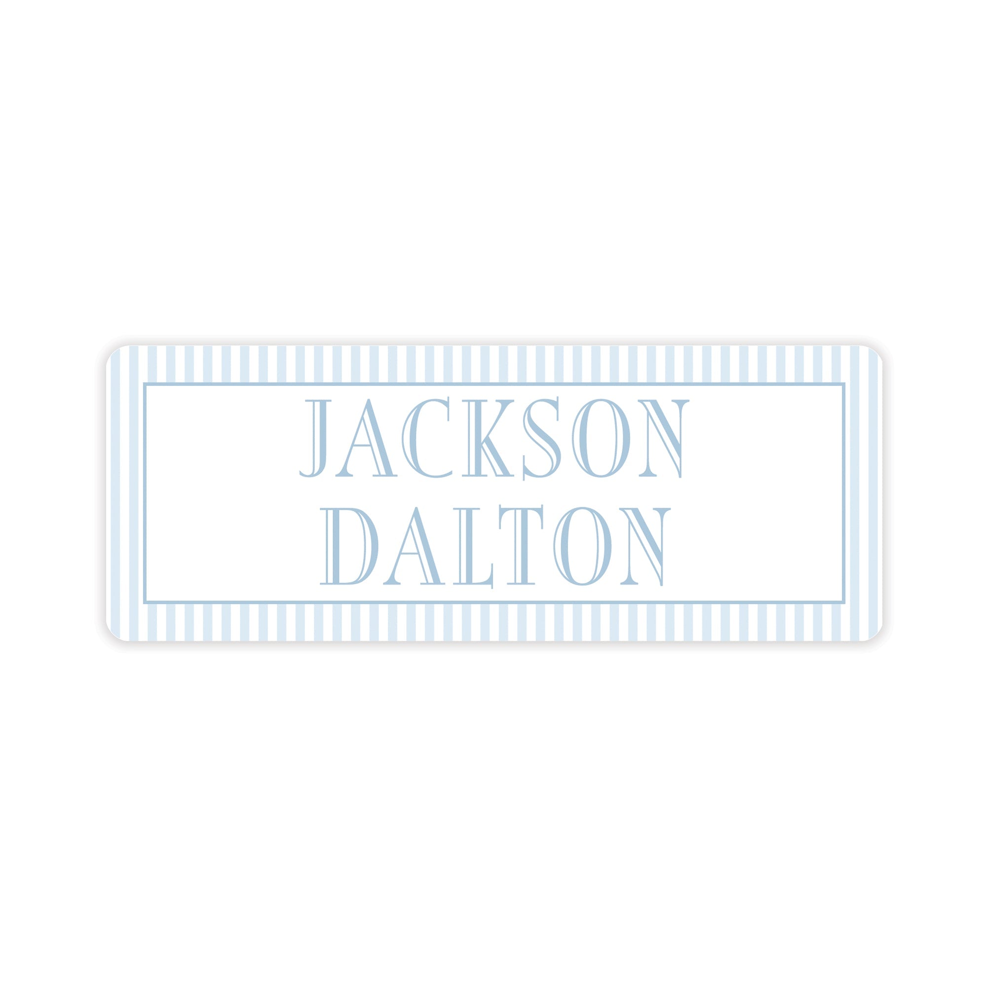 Blue Stripe Vinyl School Labels
