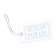 Blue Stripe Laminated Bag Tag
