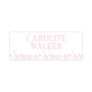 Pink Safari Vinyl School Labels