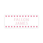 Hearts Vinyl School Labels