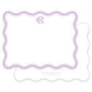 Lavender Wave Monogram Notecard