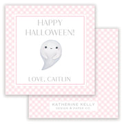Friendly Ghost Pink Halloween Card