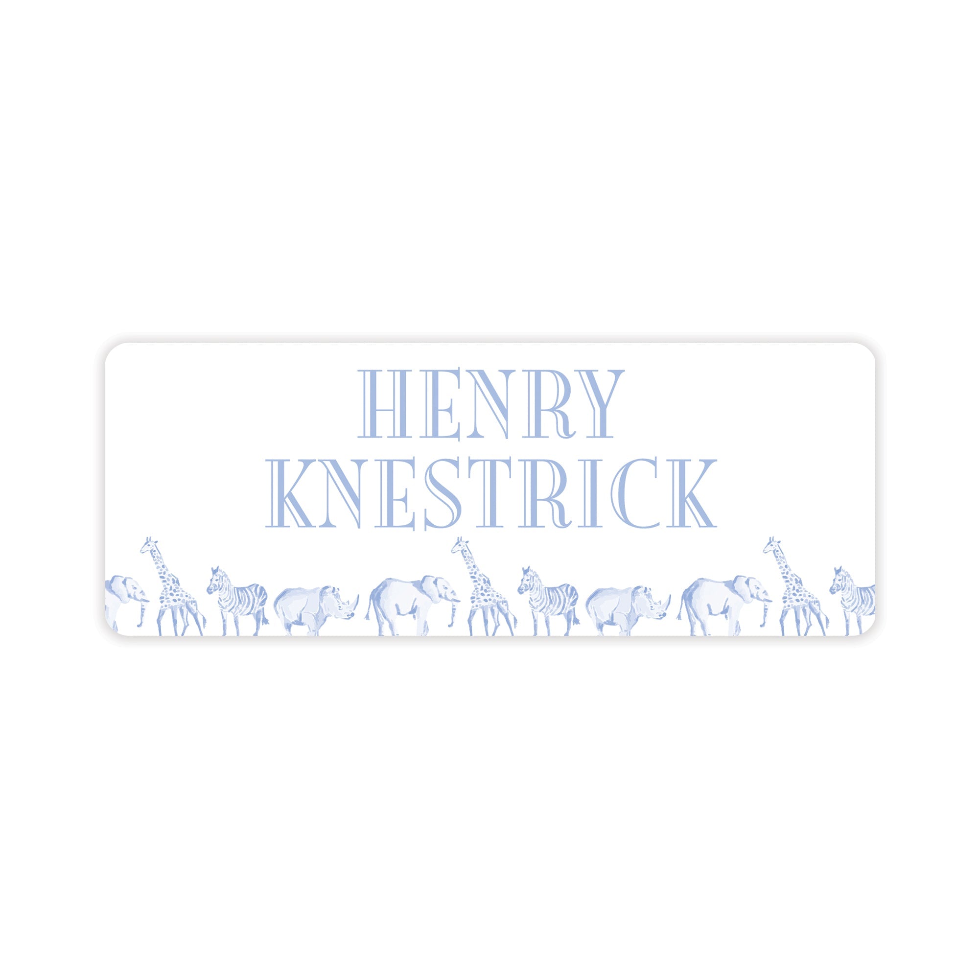 Blue Safari Vinyl School Labels