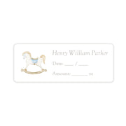 Rocking Horse Blue Breast Milk Bag Labels