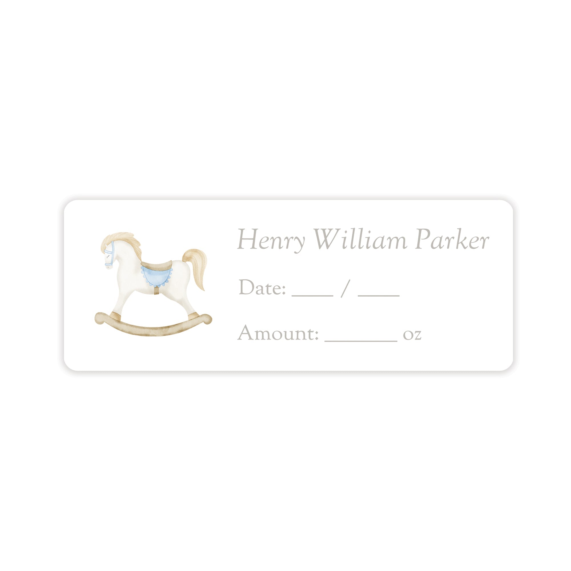 Rocking Horse Blue Breast Milk Bag Labels