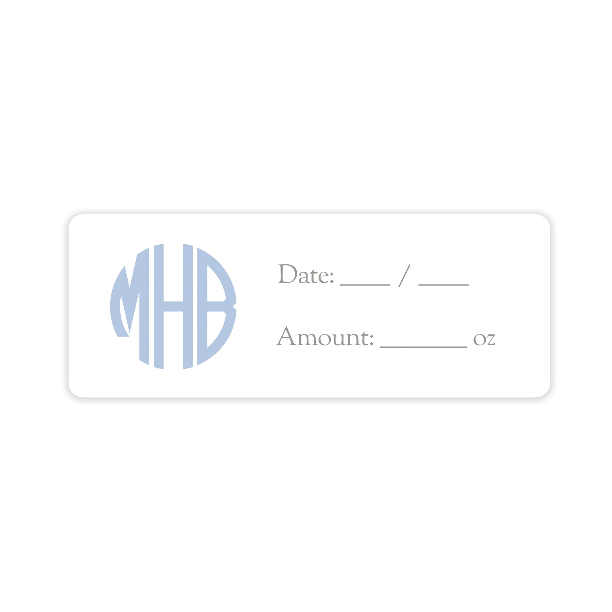 Blue Monogram Breast Milk Bag Labels