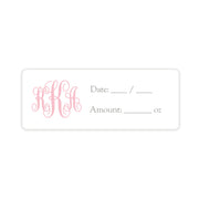 Pink Monogram Breast Milk Bag Labels