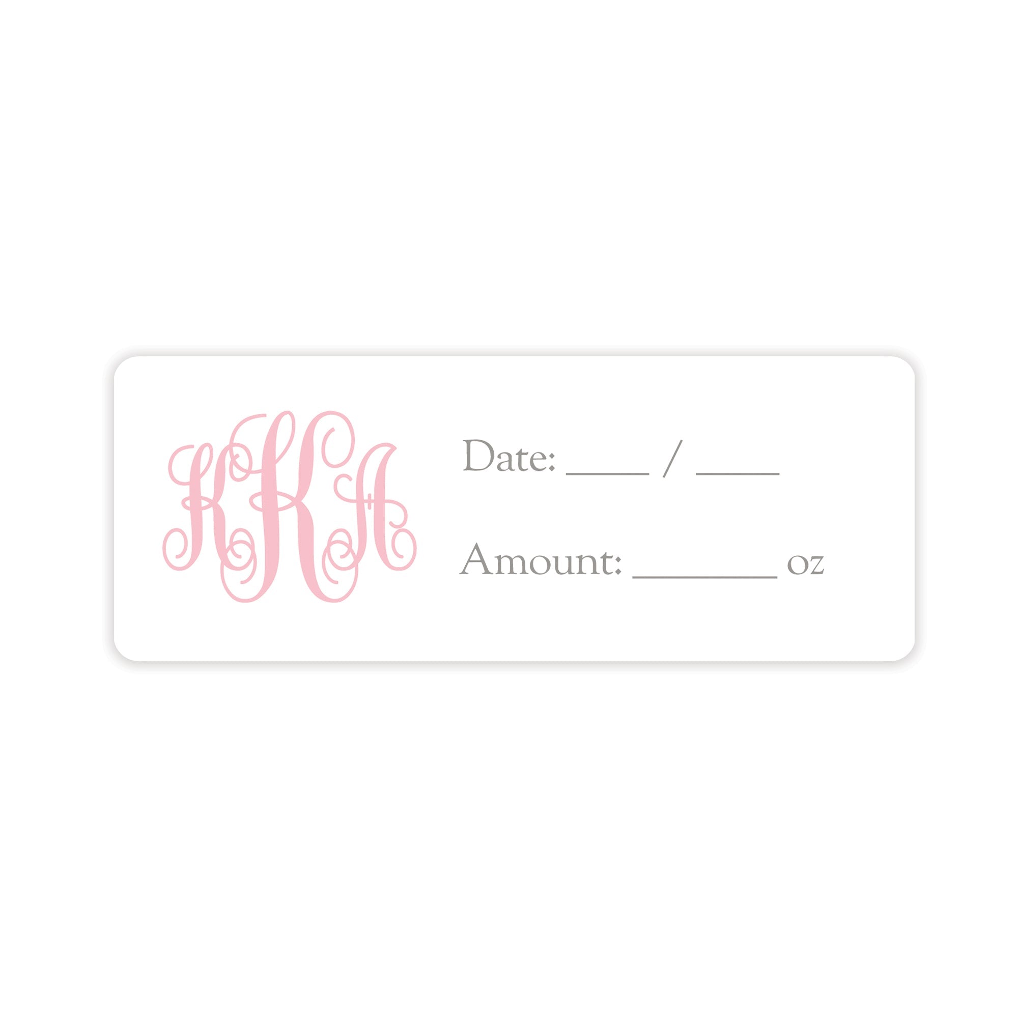 Pink Monogram Breast Milk Bag Labels