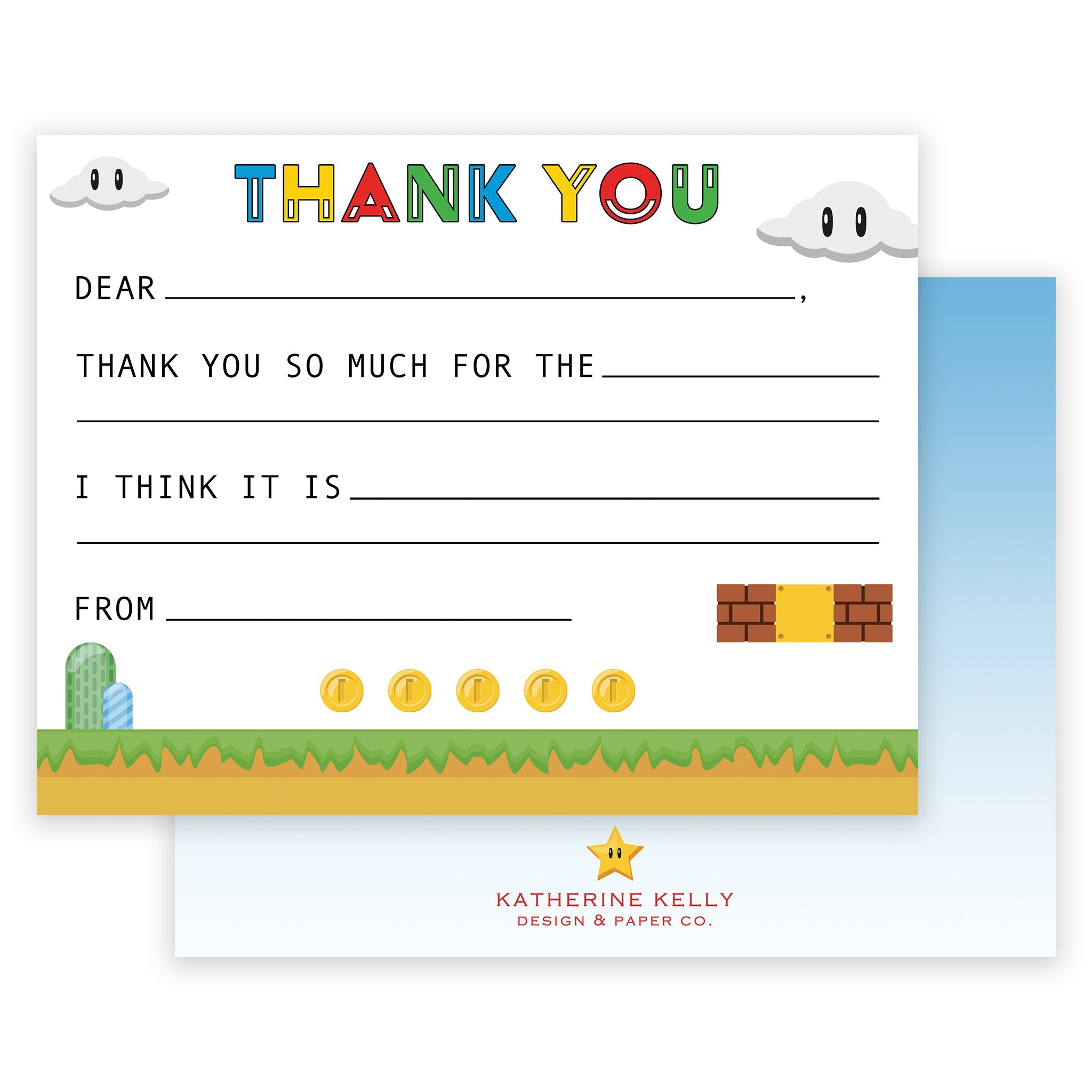 Super Mario Fill-in Thank You Note